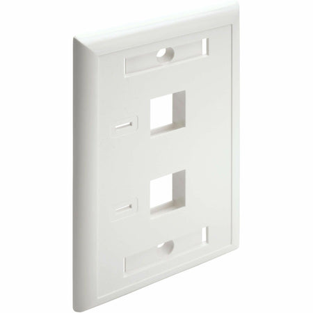 Eaton Tripp Lite Series 2-Port Keystone Faceplate, Single Gang, ID Labels, White, TAA - N042-001-WH