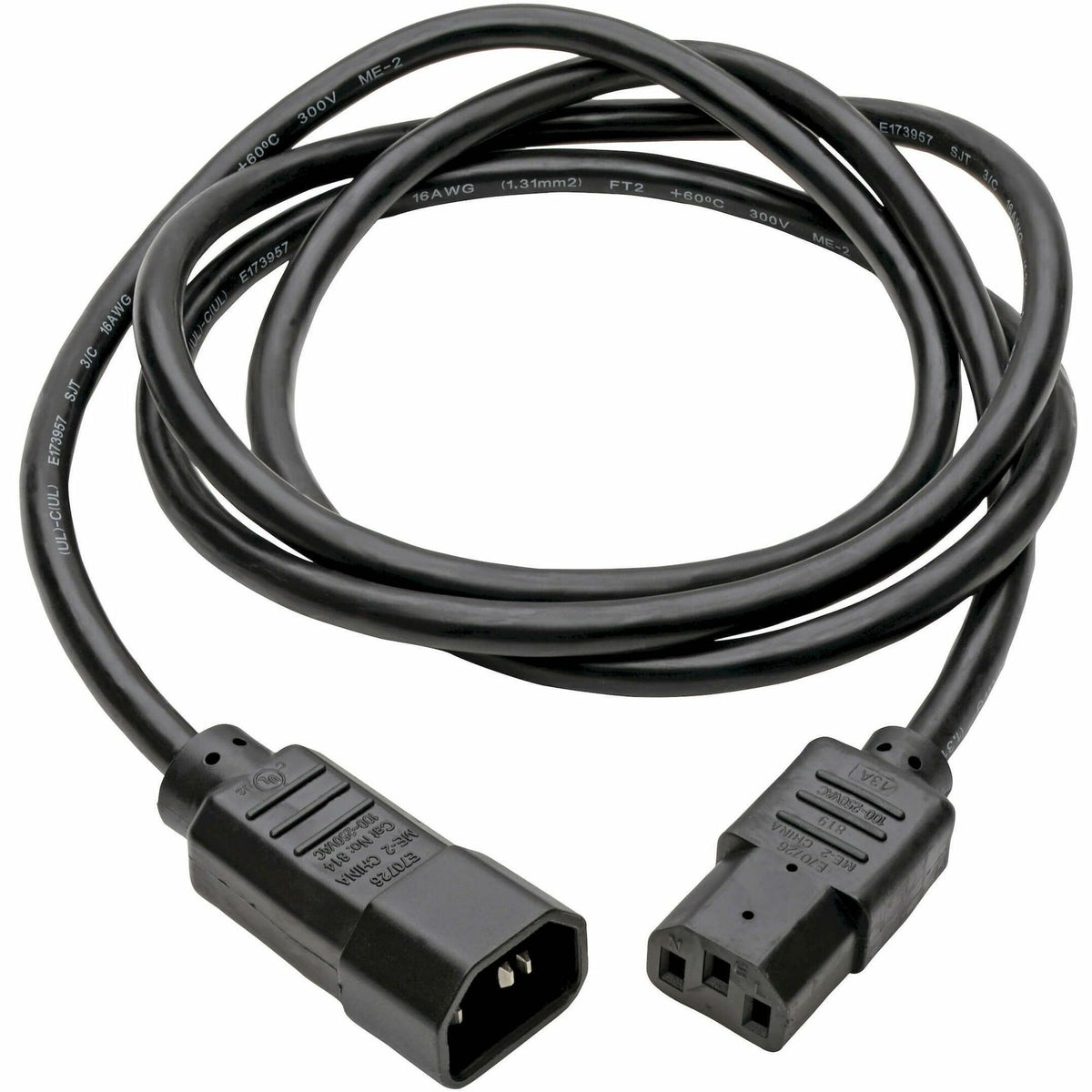 Eaton Tripp Lite Series PDU Power Cord, C13 to C14 - 10A, 250V, 18 AWG, 6 ft. (1.83 m), Black - P004006
