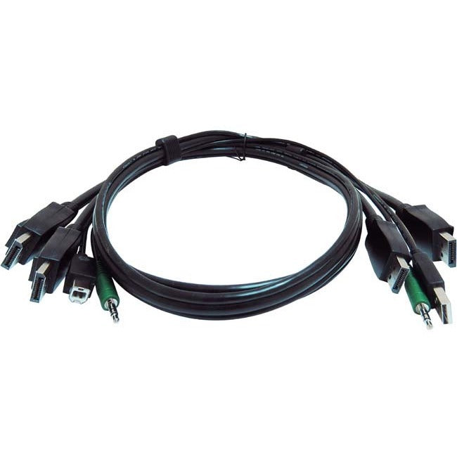 Black Box Secure KVM Cable - Each end (1) USB, (1) or (2) DisplayPort, (1) 3.5mm Audio - SKVMCBL-2DP-10