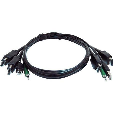 Black Box Secure KVM Cable - Each end (1) USB, (1) or (2) DisplayPort, (1) 3.5mm Audio - SKVMCBL-2DP-10