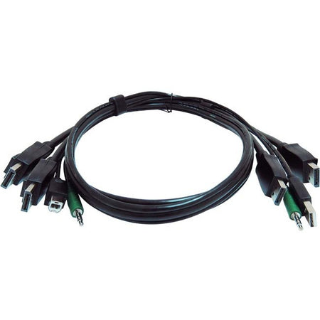Black Box Secure KVM Cable - Each end (1) USB, (1) or (2) DisplayPort, (1) 3.5mm Audio - SKVMCBL-2DP-10TAA
