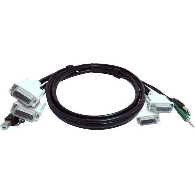 Black Box Secure KVM Cable - Each end (1) USB, (1) or (2) Dual-Link DVI, (1) 3.5mm Audio - SKVMCBL-2DVI-10TAA