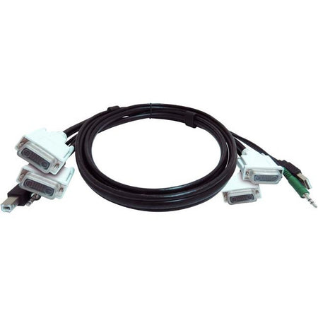 Black Box Secure KVM Cable - Each end (1) USB, (1) or (2) Dual-Link DVI, (1) 3.5mm Audio - SKVMCBL-2DVI-10TAA