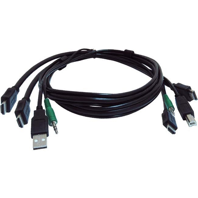 Black Box Secure KVM Cable - Each end (1) USB, (1) or (2) HDMI, (1) 3.5mm Audio - SKVMCBL-2HDMI-10TAA