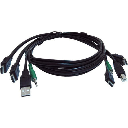 Black Box Secure KVM Cable - Each end (1) USB, (1) or (2) HDMI, (1) 3.5mm Audio - SKVMCBL-2HDMI-10TAA