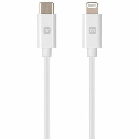 Monoprice Essential Apple MFi Certified Lightning to USB-C Charging Cable - 3ft, White - 38383