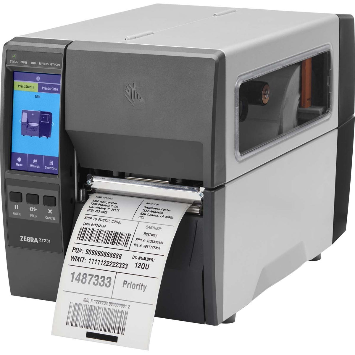 Zebra ZT231 Direct Thermal Printer - Monochrome - Label Print - Ethernet - USB - USB Host - Serial - Bluetooth - US - With Cutter - ZT23142-D21000FZ