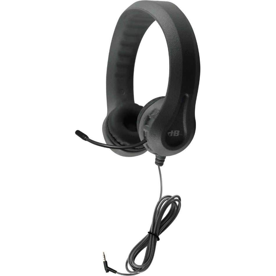 Hamilton Buhl Kid's Flex-Phones 3.5mm TRRS Headset with Gooseneck Microphone, BLACK - 42 Pack - KFX2BLK-42