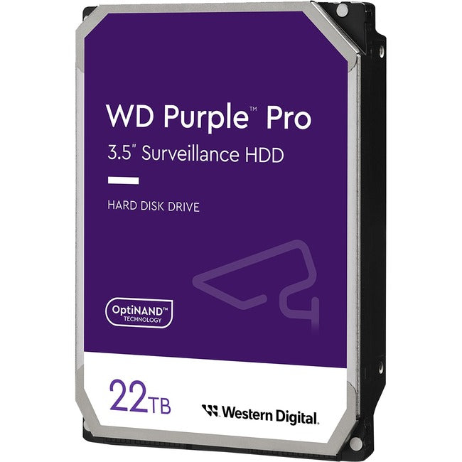 WD Purple Pro WD221PURP 22 TB Hard Drive - 3.5" Internal - SATA (SATA/600) - Conventional Magnetic Recording (CMR) Method - WD221PURP