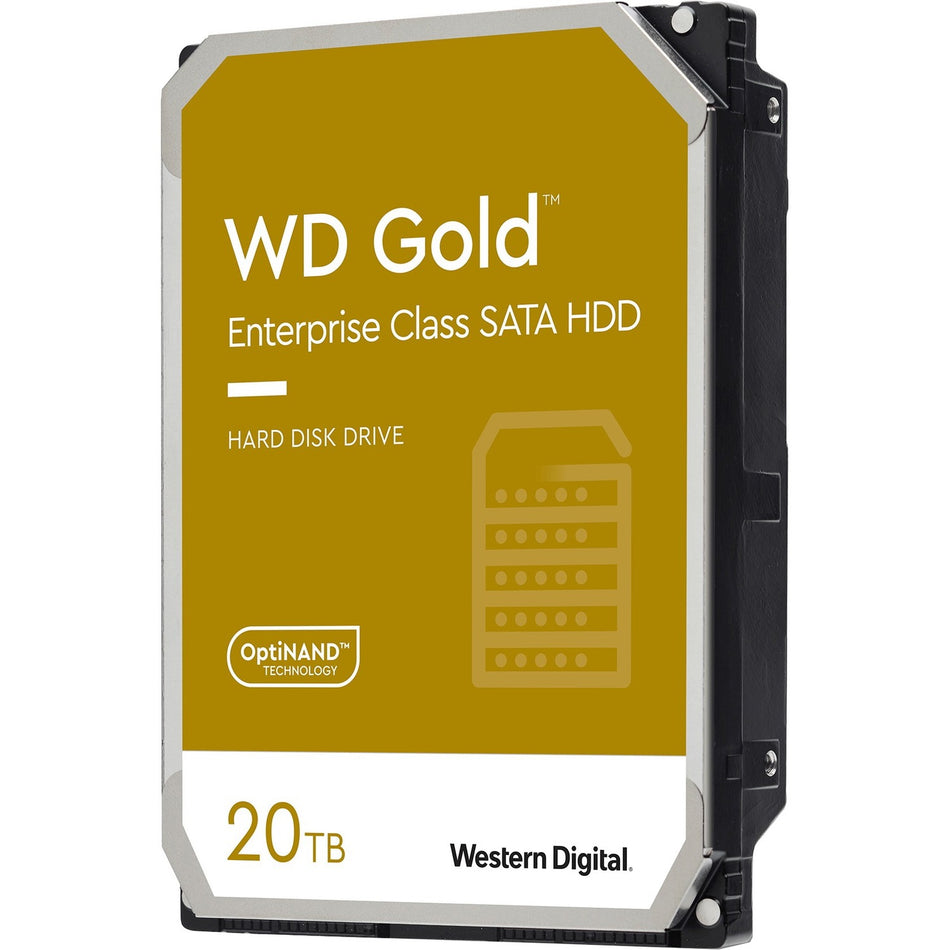 WD Gold WD202KRYZ 20 TB Hard Drive - 3.5" Internal - SATA (SATA/600) - Conventional Magnetic Recording (CMR) Method - WD202KRYZ