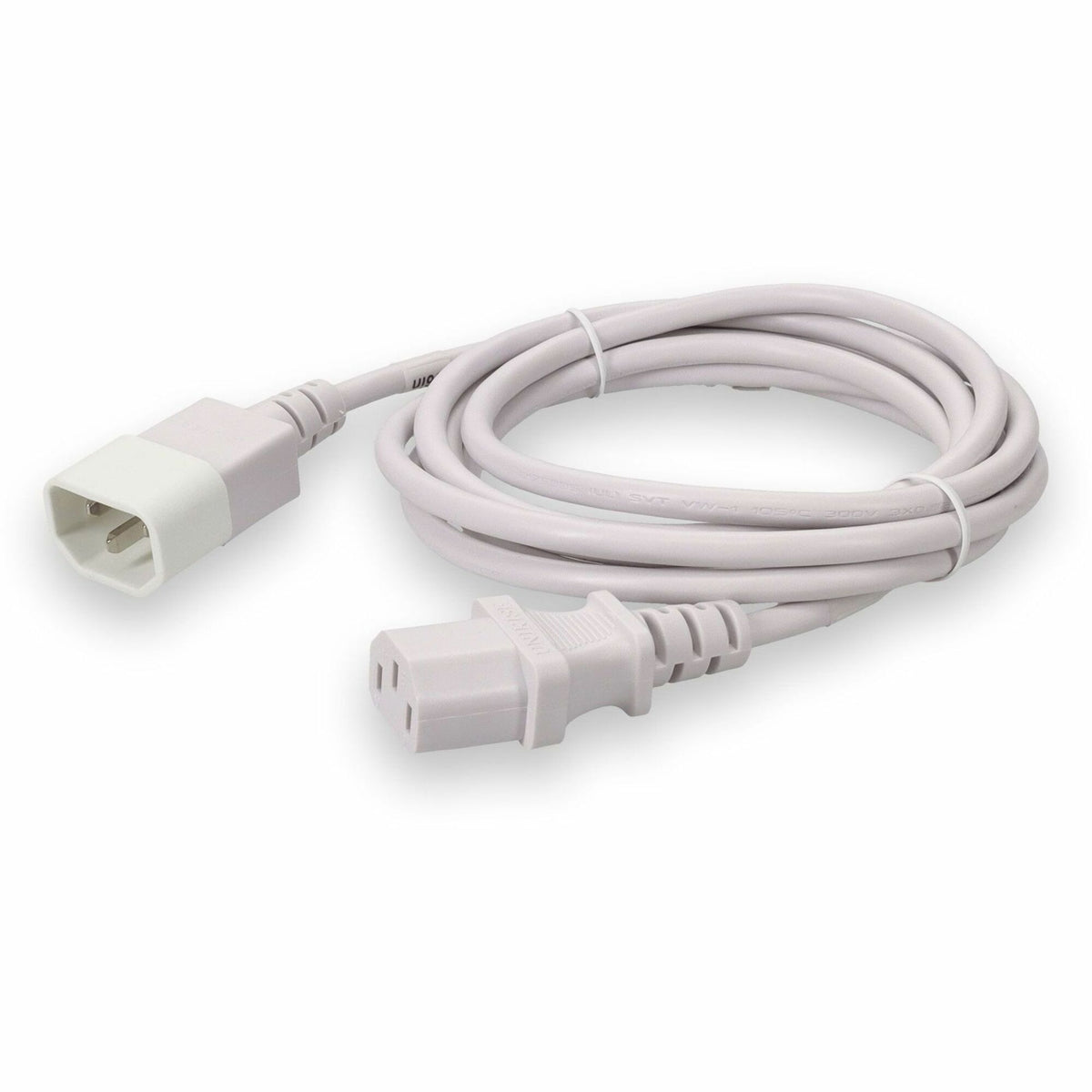 AddOn 6ft C13 Female to C14 Male 18AWG 100-250V at 10A White Power Cable - ADD-C132C1418AWG6FTWE