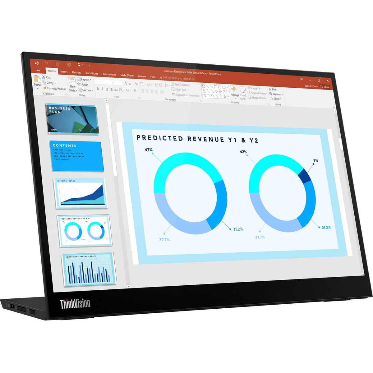 Lenovo ThinkVision M14d 14" Class LED Monitor - 16:10 - Raven Black - 63AAUAR6US
