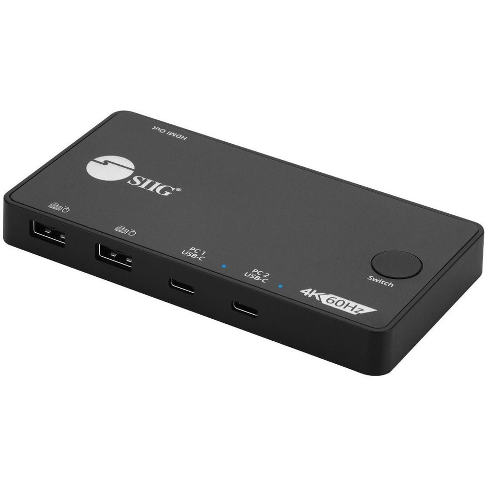 SIIG 2x1 USB-C 4K Video KVM Switch - CE-KV0B11-S1