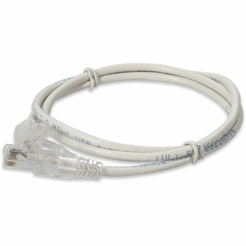 AddOn 10ft White CAT 6A Slim PVC Ethernet Cable Snagless Clear-Claw RJ-45 M/M - ADD-10FSLCAT6A-WE