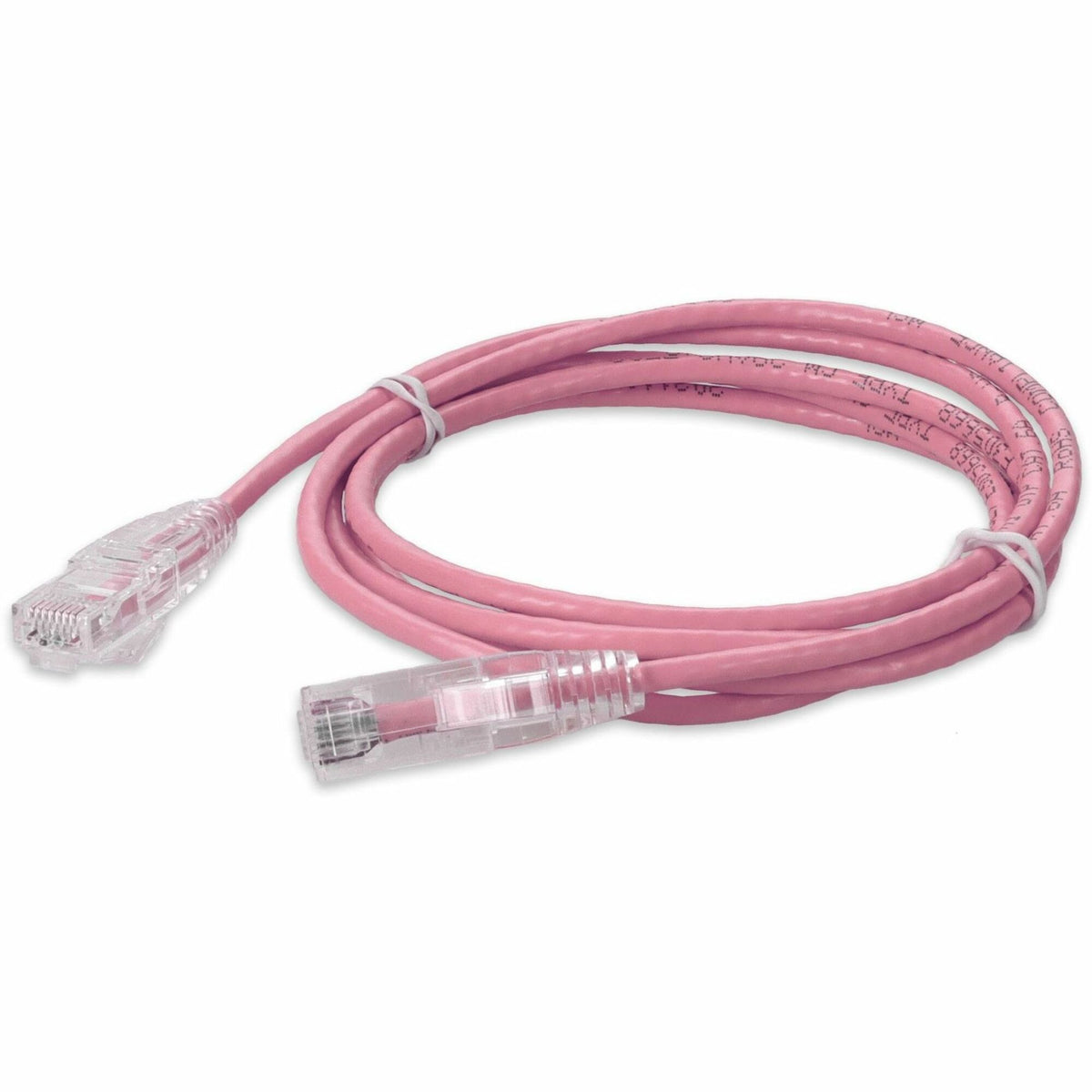 AddOn 1ft Pink CAT 6A Slim PVC Ethernet Cable Snagless Clear-Claw RJ-45 M/M - ADD-1FSLCAT6A-PK