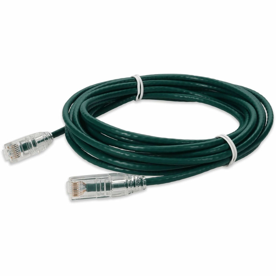 AddOn 20ft Green CAT 6A Slim PVC Ethernet Cable Snagless Clear-Claw RJ-45 M/M - ADD-20FSLCAT6A-GN