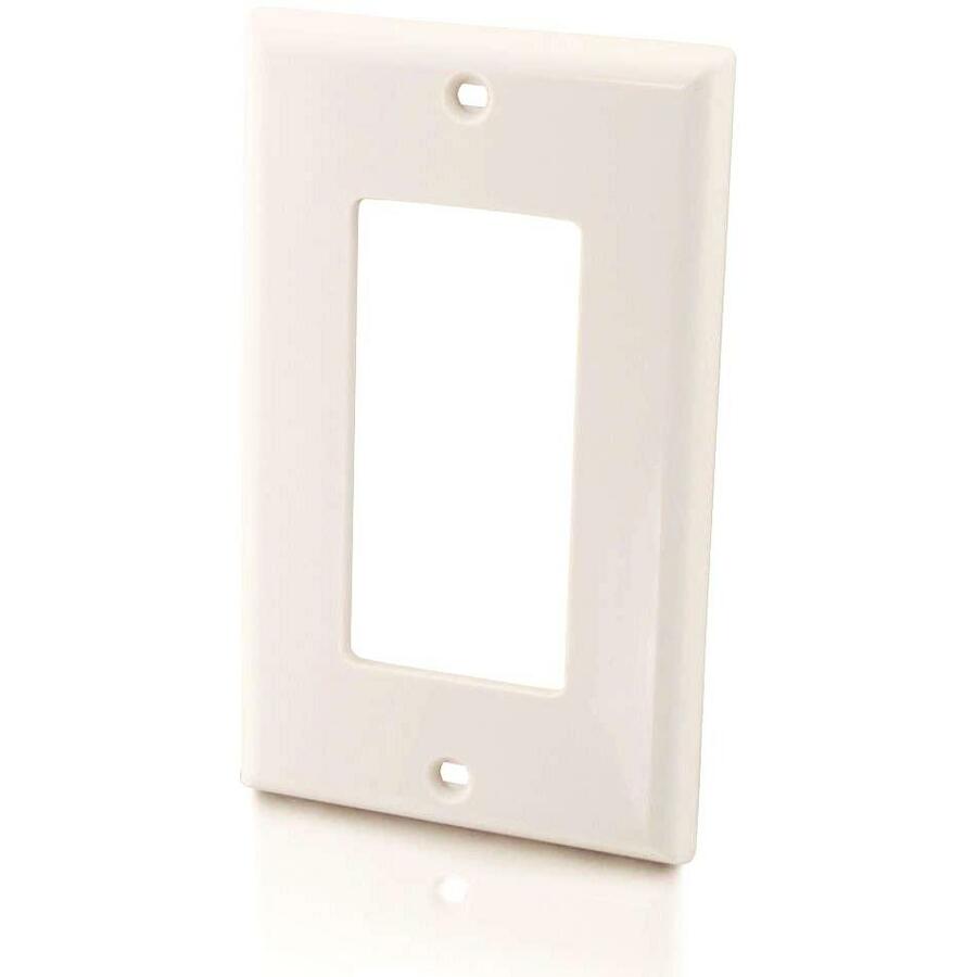 C2G Decorative Style Single Gang Wall Plate - White - 03725