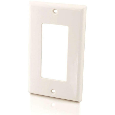 C2G Decorative Style Single Gang Wall Plate - White - 03725
