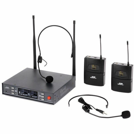 Monoprice Stage Right 200-Channel UHF Dual Headset Wireless Microphones System - 600060