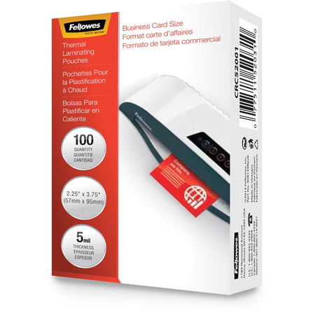 Fellowes Business Card Glossy Laminating Pouches - 52031
