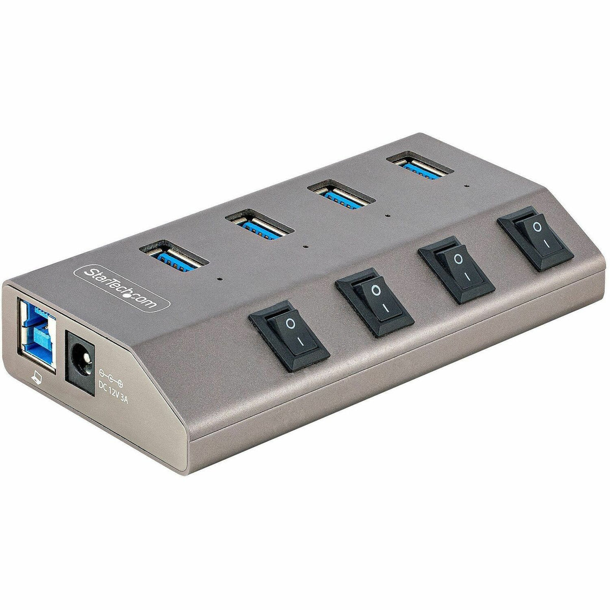 StarTech.com 4-Port Self-Powered USB-C Hub with Individual On/Off Switch, Desktop/Laptop USB-C to USB-A Hub, USB Type C Hub w/Power Supply - 5G4AIBS-USB-HUB-NA