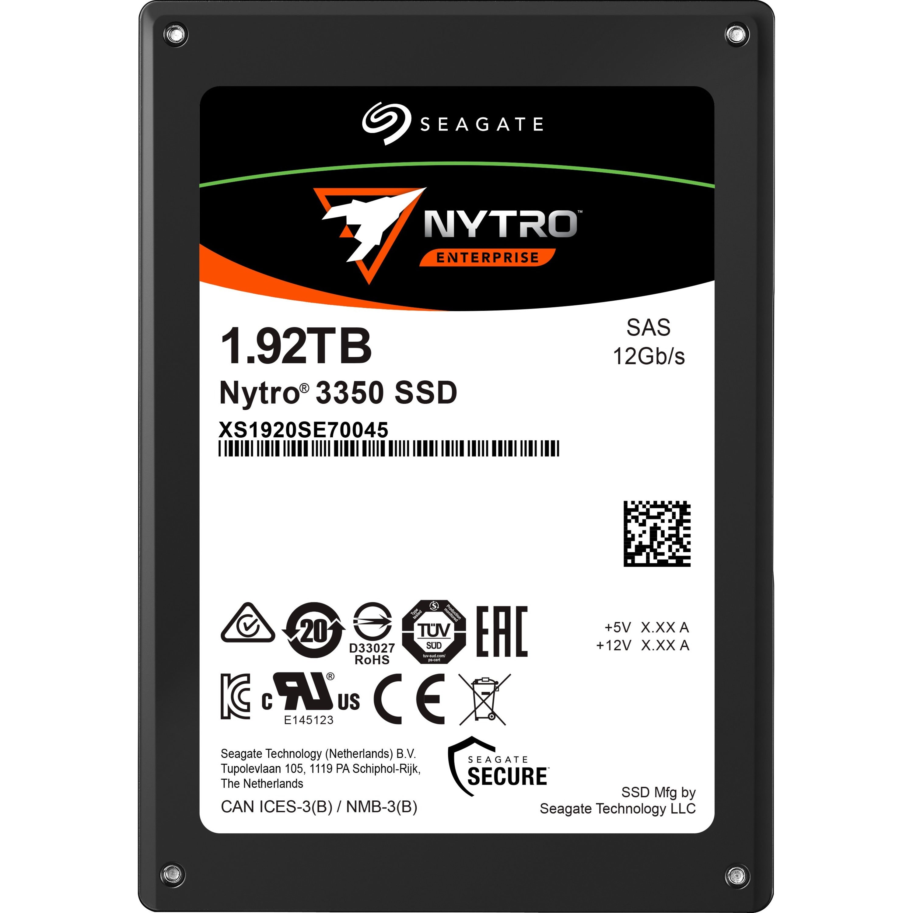 Seagate Nytro 3000 XS1920SE70045 1.92 TB Solid State Drive - 2.5" Internal - SAS (12Gb/s SAS) - XS1920SE70045