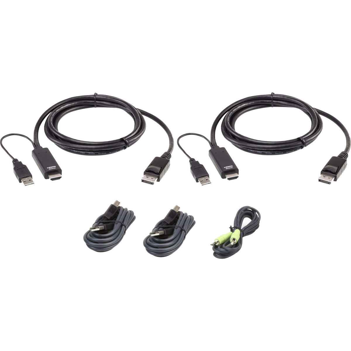 ATEN 1.8M USB Universal Dual Display Secure KVM Cable Kit New - 2L7D02UHDPX5