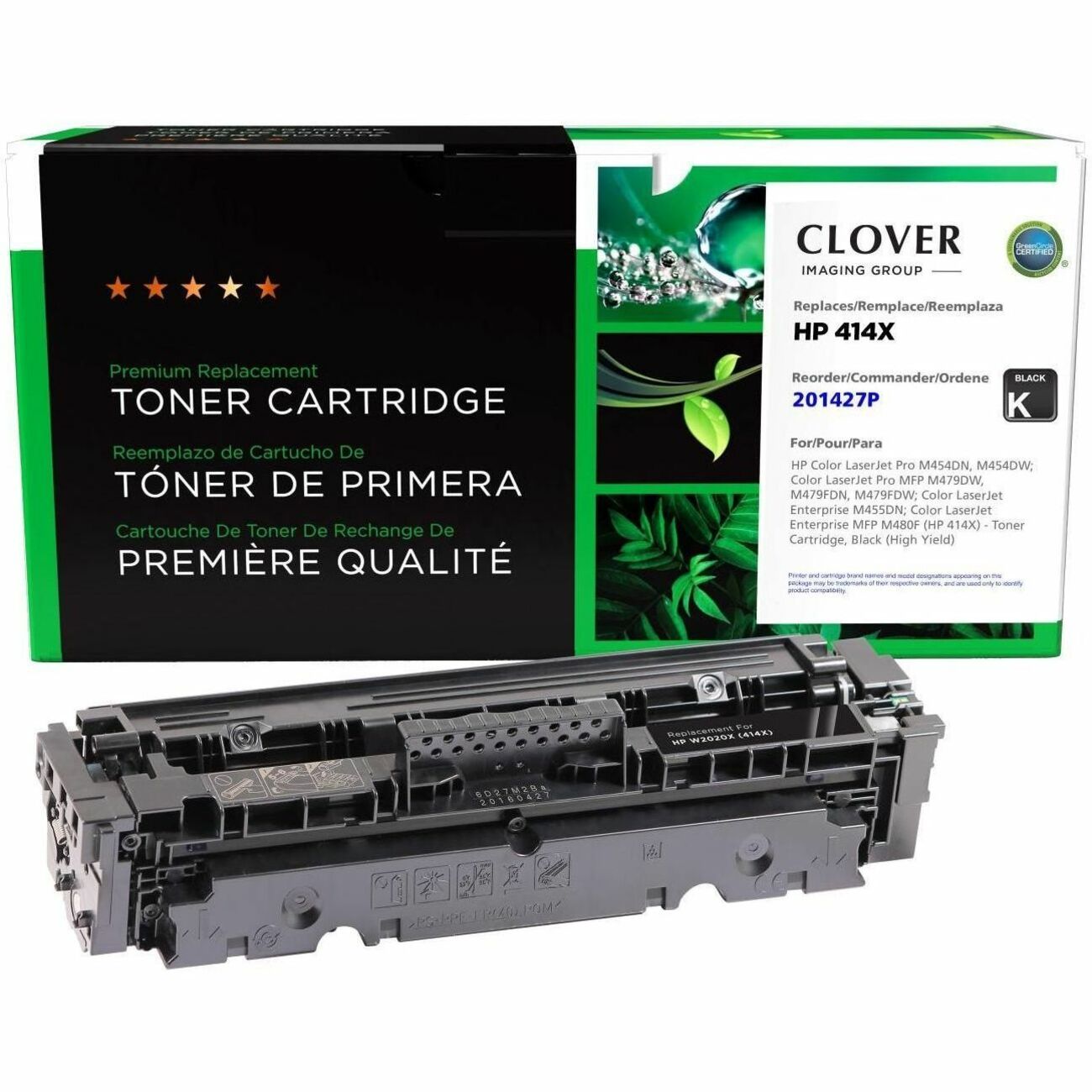 Clover Imaging Remanufactured High Yield Black Toner Cartridge (New Chip) for HP 414X (W2020X) - 201427P
