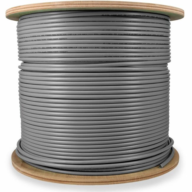 AddOn 1000ft Non-Terminated Gray Cat6A STP Plenum-Rated Copper Patch Cable - ADD-CAT6A1KSP-GY