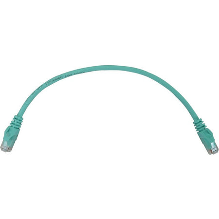 Eaton Tripp Lite Series Cat6a 10G Snagless Molded UTP Ethernet Cable (RJ45 M/M), PoE, Aqua, 1 ft. (0.3 m) - N261-001-AQ