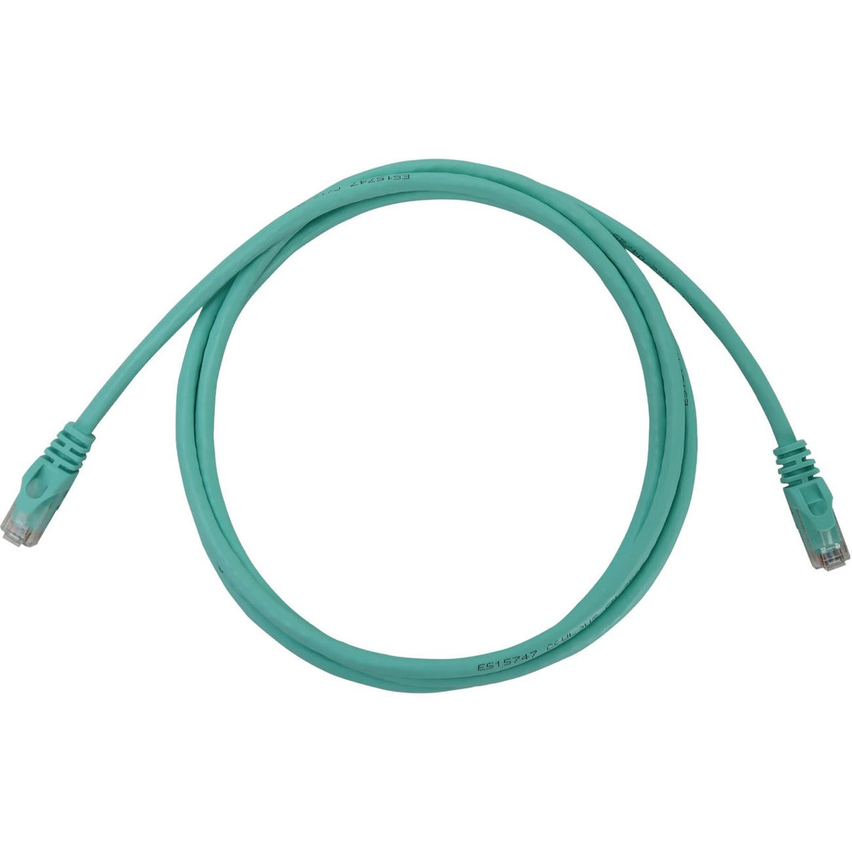 Eaton Tripp Lite Series Cat6a 10G Snagless Molded UTP Ethernet Cable (RJ45 M/M), PoE, Aqua, 6 ft. (1.8 m) - N261-006-AQ