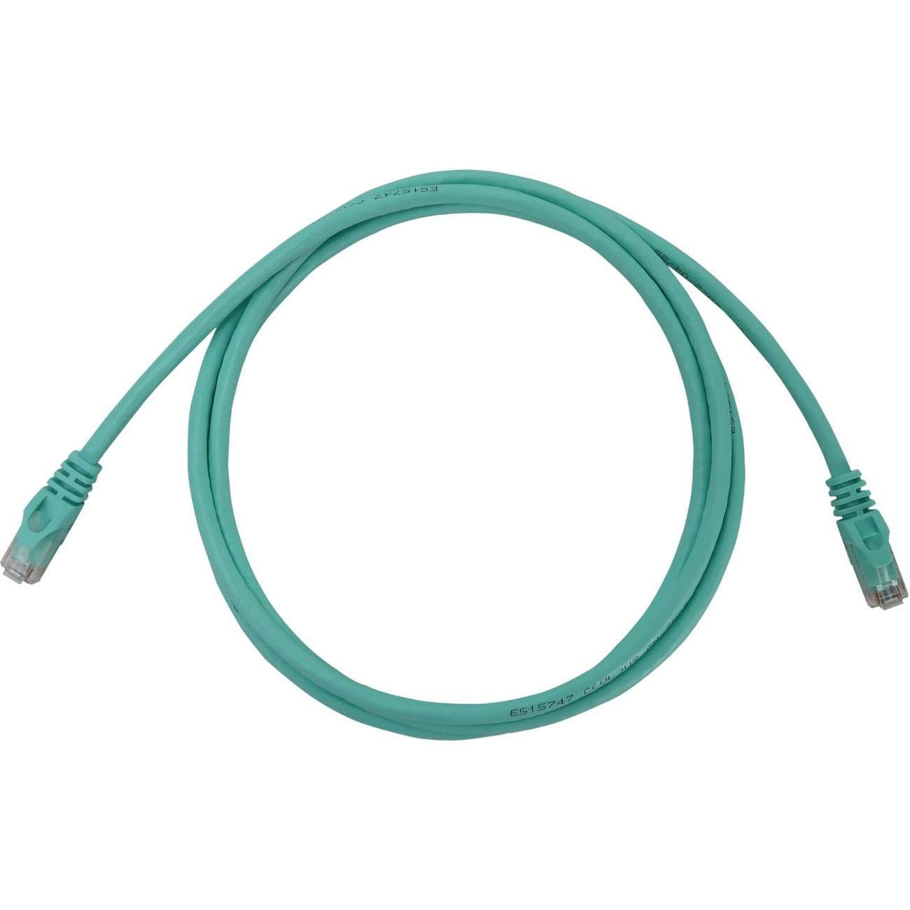 Eaton Tripp Lite Series Cat6a 10G Snagless Molded UTP Ethernet Cable (RJ45 M/M), PoE, Aqua, 6 ft. (1.8 m) - N261-006-AQ