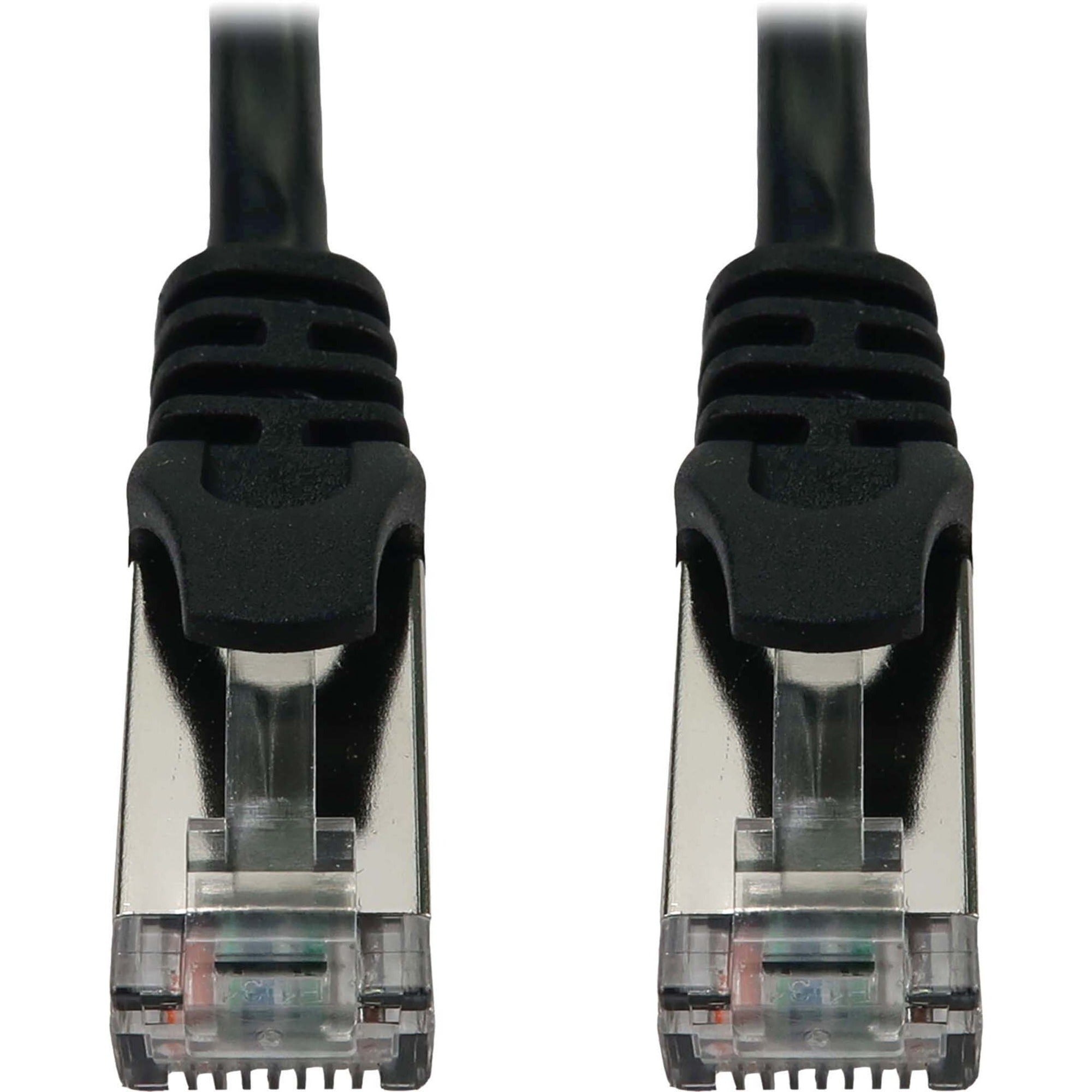 Eaton Tripp Lite Series Cat6a 10G Snagless Shielded Slim STP Ethernet Cable (RJ45 M/M), PoE, Black, 7 ft. (2.1 m) - N262-S07-BK