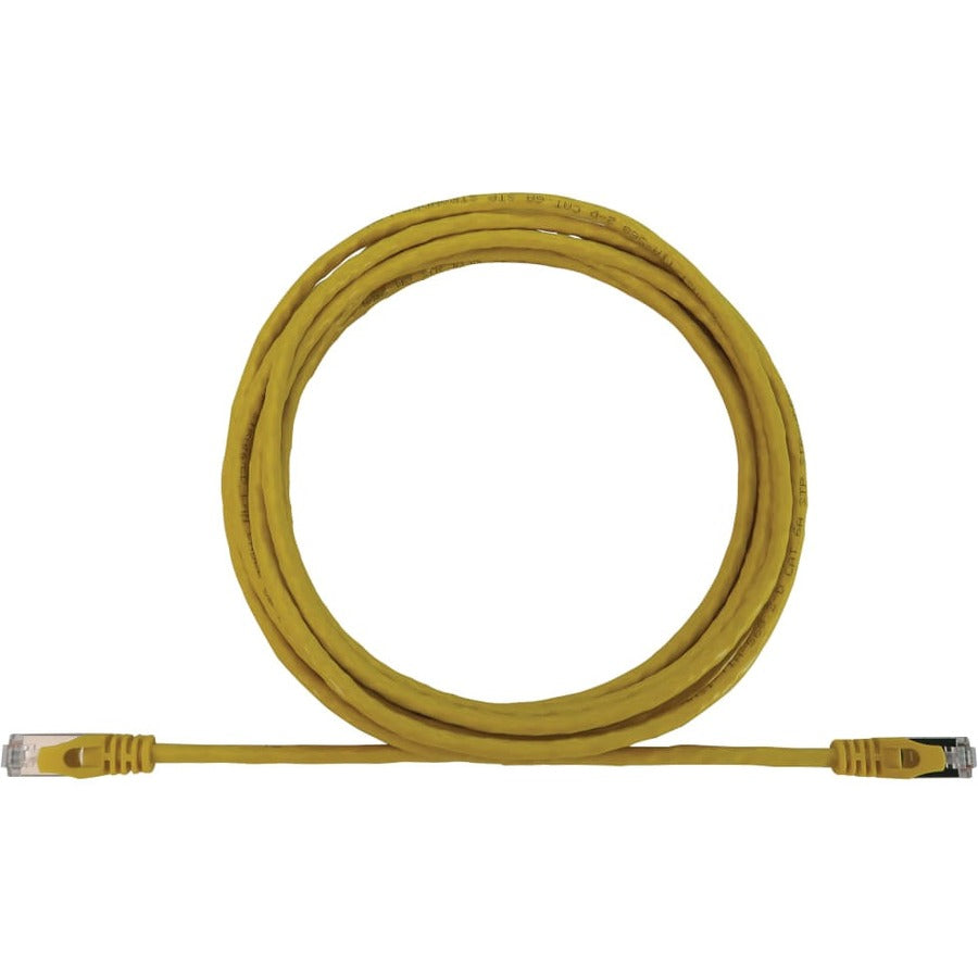 Tripp Lite by Eaton Cat6a 10G Snagless Shielded Slim STP Ethernet Cable (RJ45 M/M), PoE, Yellow, 10 ft. (3.1 m) - N262-S10-YW