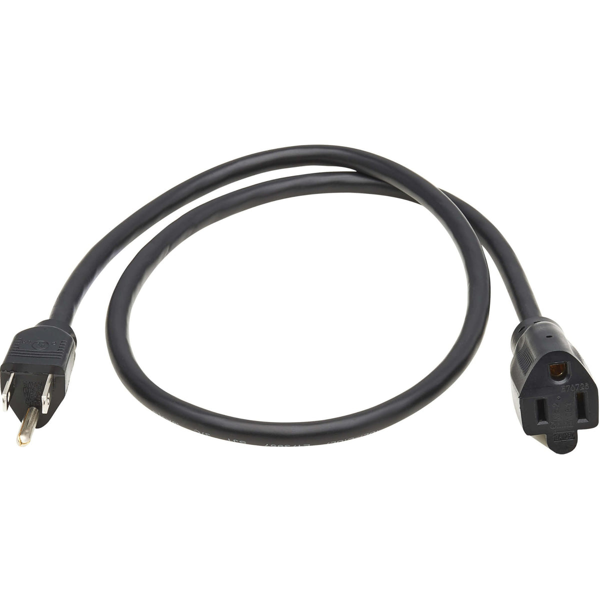 Eaton Tripp Lite Series Power Extension Cord, NEMA 5-15P to NEMA 5-15R - 13A, 120V, 16 AWG, 3 ft. (0.9 m), Black - P022-003-13A