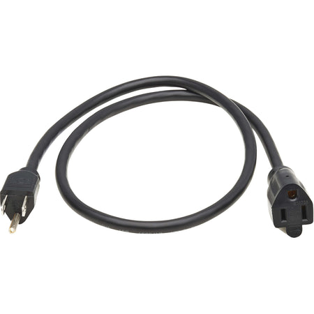 Eaton Tripp Lite Series Power Extension Cord, NEMA 5-15P to NEMA 5-15R - 13A, 120V, 16 AWG, 3 ft. (0.9 m), Black - P022-003-13A