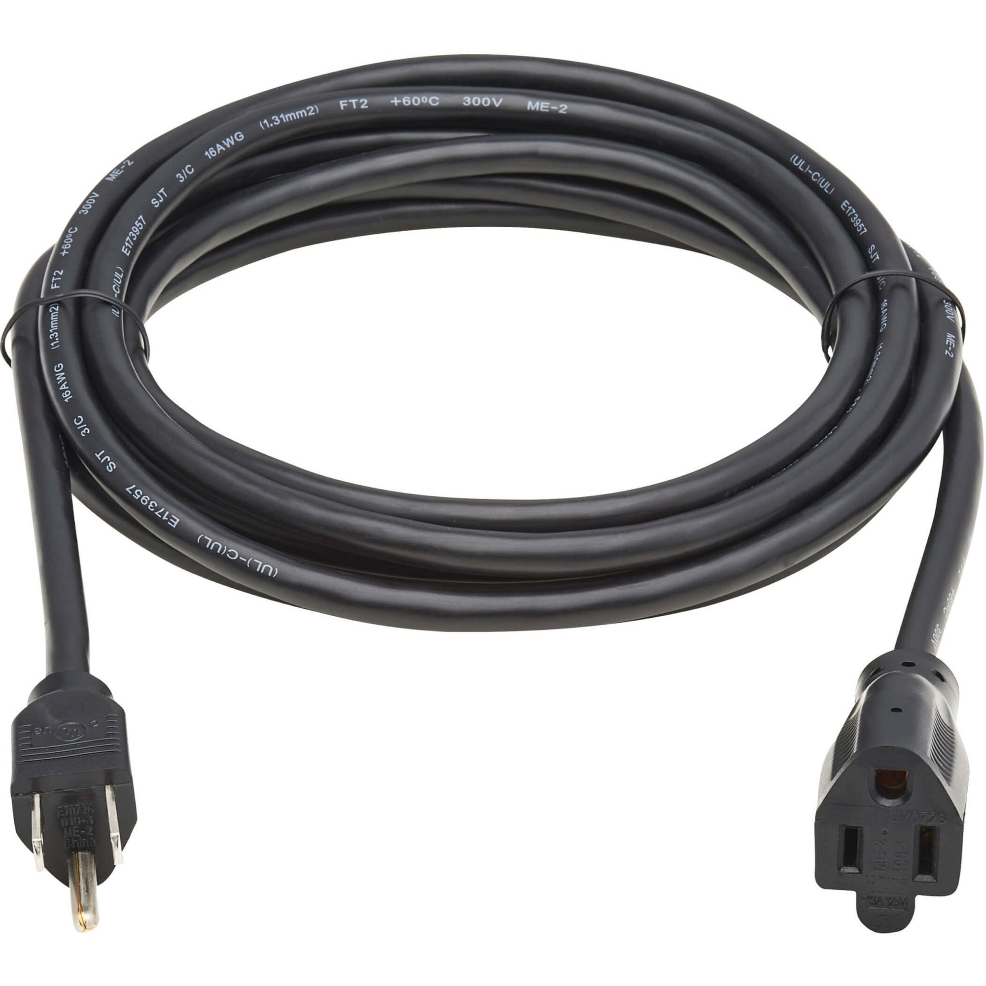Eaton Tripp Lite Series Power Extension Cord, NEMA 5-15P to NEMA 5-15R - 13A, 120V, 16 AWG, 12 ft. (3.7 m), Black - P022-012-13A