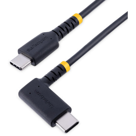 StarTech.com 1ft (30cm) USB C Charging Cable Right Angle, 60W PD 3A, Heavy Duty Fast Charge USB-C Cable, Durable Rugged Aramid Fiber - R2CCR-30C-USB-CABLE