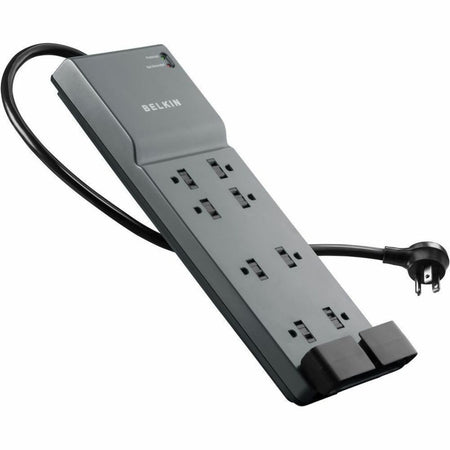 Belkin 8-Outlet Surge Protector - 6ft Cord - Right Angle Plug - 3550J - Telephone Protection - Grey (3-pack) - BE108200-063PK