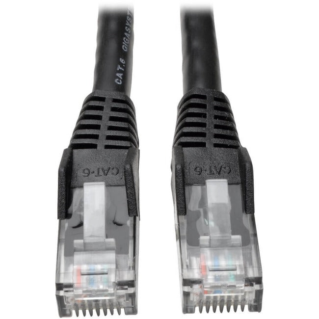 Eaton Tripp Lite Series Cat6 Gigabit Snagless Molded (UTP) Ethernet Cable (RJ45 M/M), PoE, Black, 3 ft. (0.91 m) - N201-003-BK