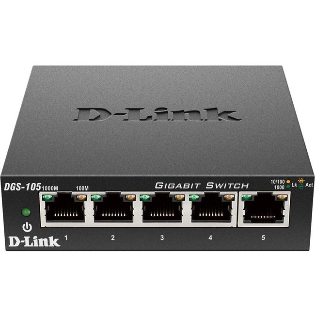 D-Link DGS-105 5 Port Gigabit Unmanaged Metal Desktop Switch - DGS-105