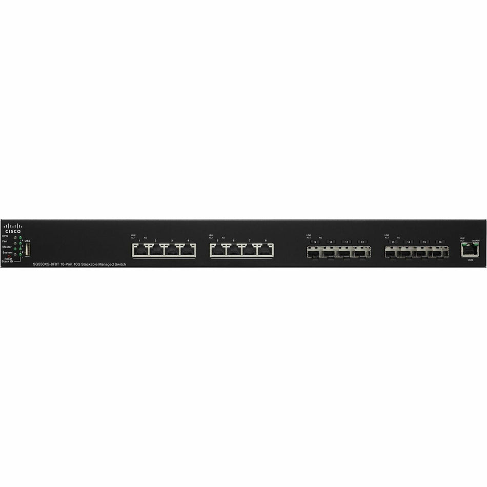 Cisco SG550XG-8F8T 16-Port 10G Stackable Managed Switch - SG550XG8F8TK9NA-RF