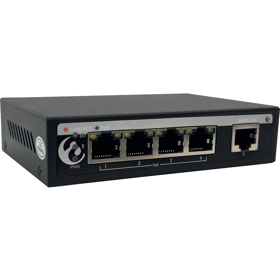 Amer Networks - 5ports 10/100Mbps PoE switch 65W af/at - SD4P1-60