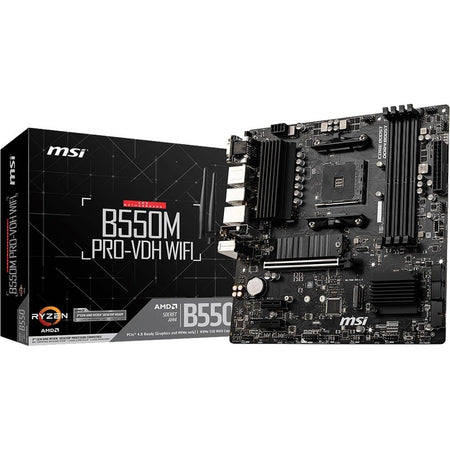 MSI B550M-VC WIFI Gaming Desktop Motherboard - AMD B550 Chipset - Socket AM4 - Micro ATX - B550MPROVCWIFI