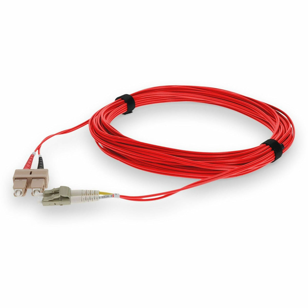 AddOn 1m SC to LC Red OM4 Duplex OFNR (Riser-Rated) Fiber Patch Cable - ADD-SC-LC-1M5OM4-RD
