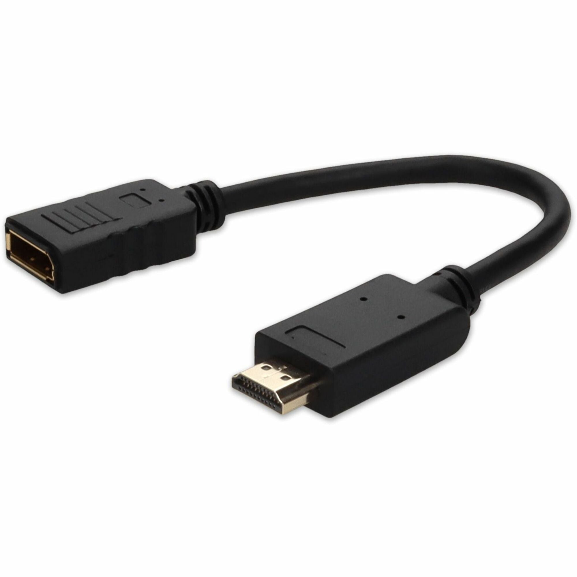 AddOn 8in DisplayPort Female to HDMI Male Black Adapter Cable For Resolution Up to 1080x1920(FHD) at 60hz - HDMI2DISPLAYPORT