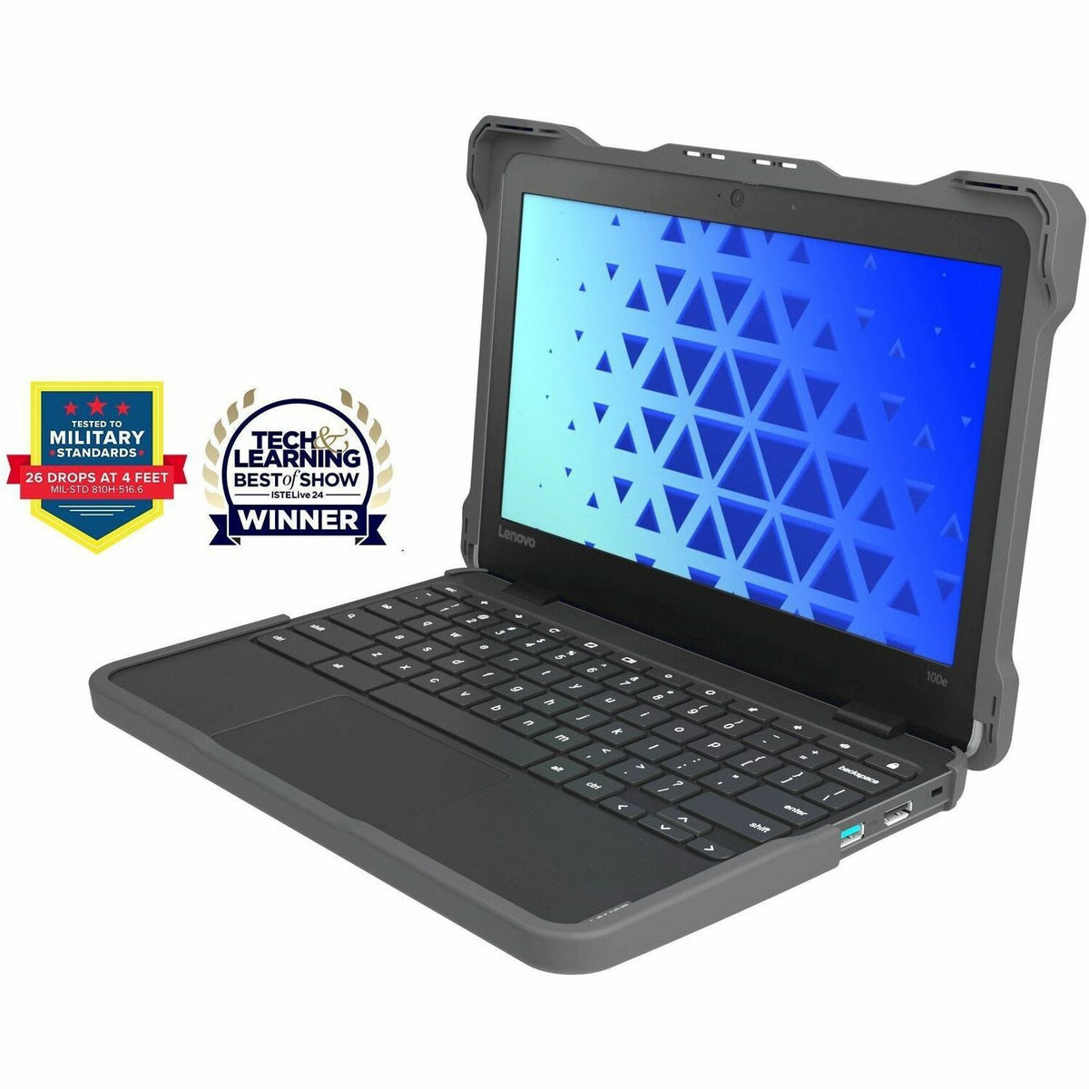 MAXCases Extreme Shell-F Slide Case for Lenovo 100e G3 Chromebook 11" (Gray/Clear) - LN-ESF-100E-G3-GRY