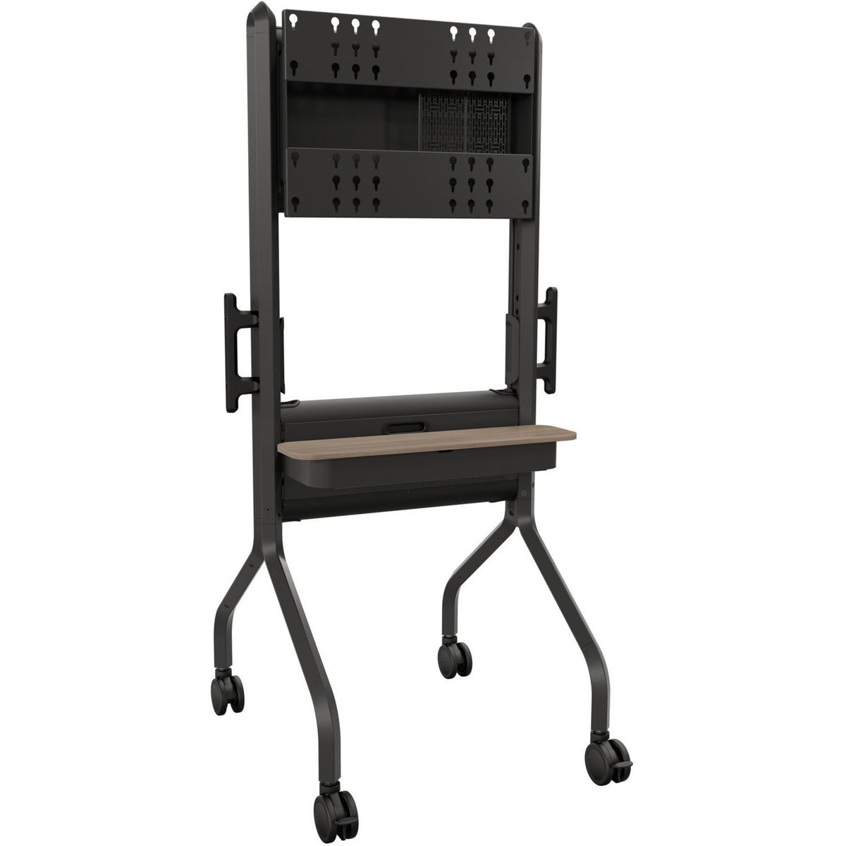 Chief Voyager Manual height Adjustable AV Mobile Cart - For 50-85 Inch Displays - Mobile TV Cart - Black - LSCUB