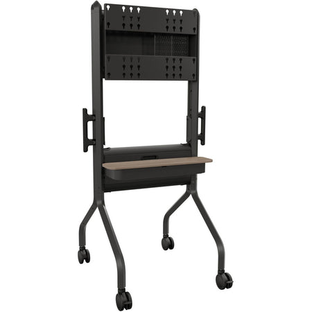 Chief Voyager Manual height Adjustable AV Mobile Cart - For 50-85 Inch Displays - Mobile TV Cart - Black - LSCUB