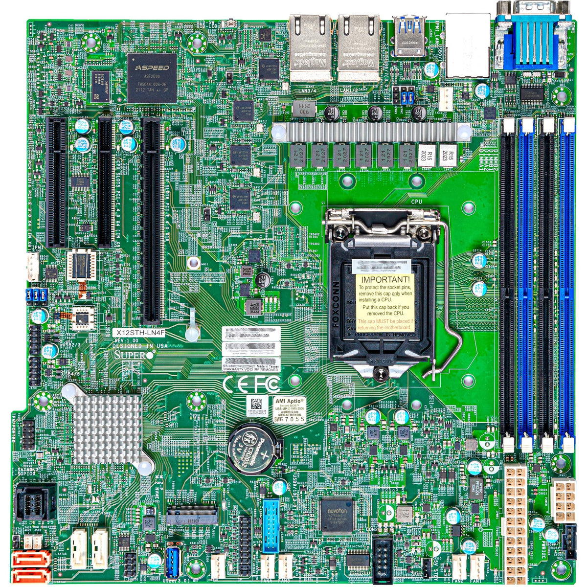 Supermicro X12STH-LN4F Workstation Motherboard - Intel C256 Chipset - Socket LGA-1200 - Micro ATX - MBD-X12STH-LN4F-O